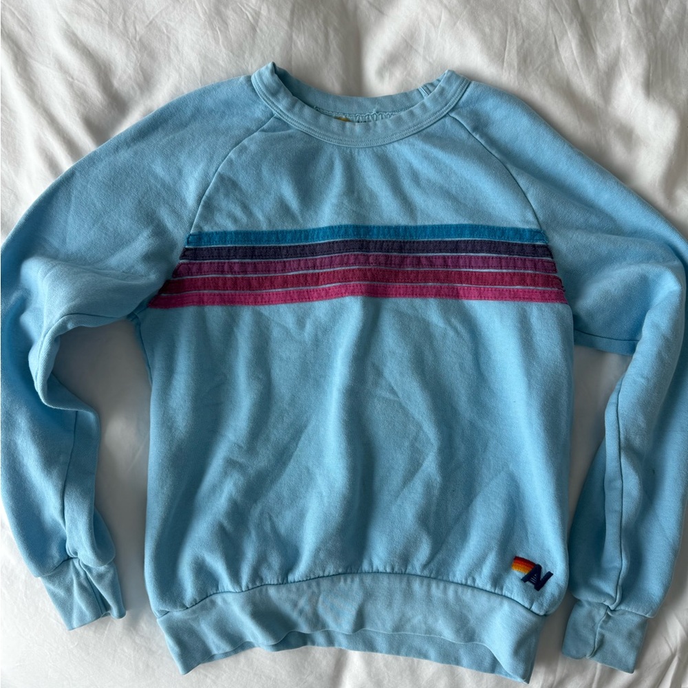 Avaitor Nation Blue Sweatshirt with Striped Design